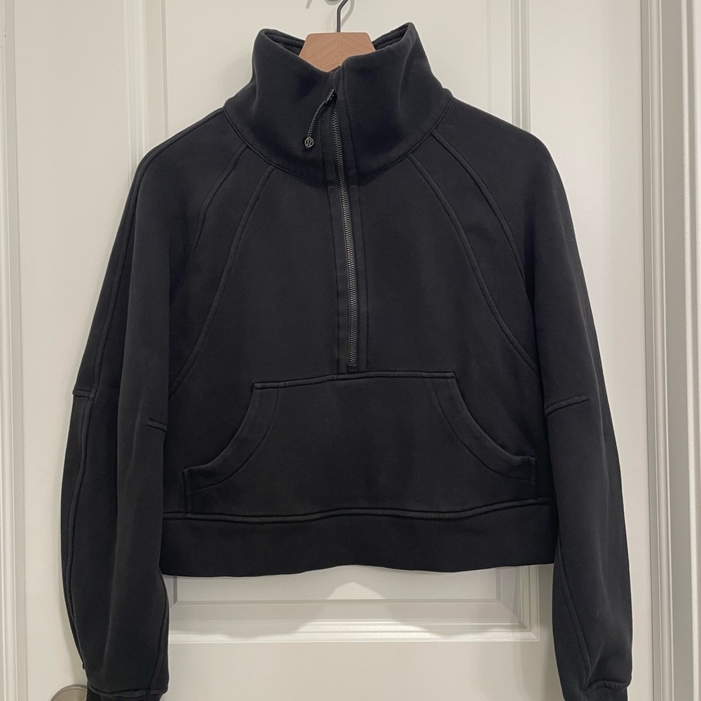 Lululemon Black Half-Zip Oversized Scuba Sz XS/S